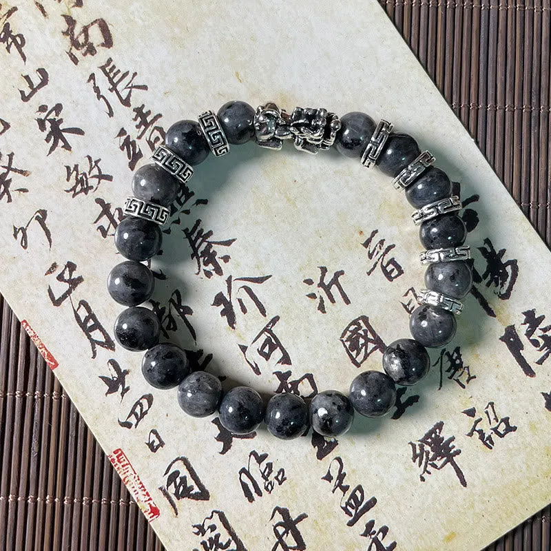 Black Glitter Stone PiXiu Buddha Power Bracelet - Image 7