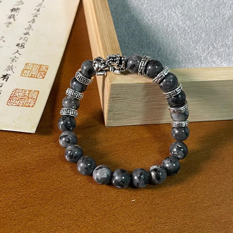 Black Glitter Stone PiXiu Buddha Power Bracelet - Image 9
