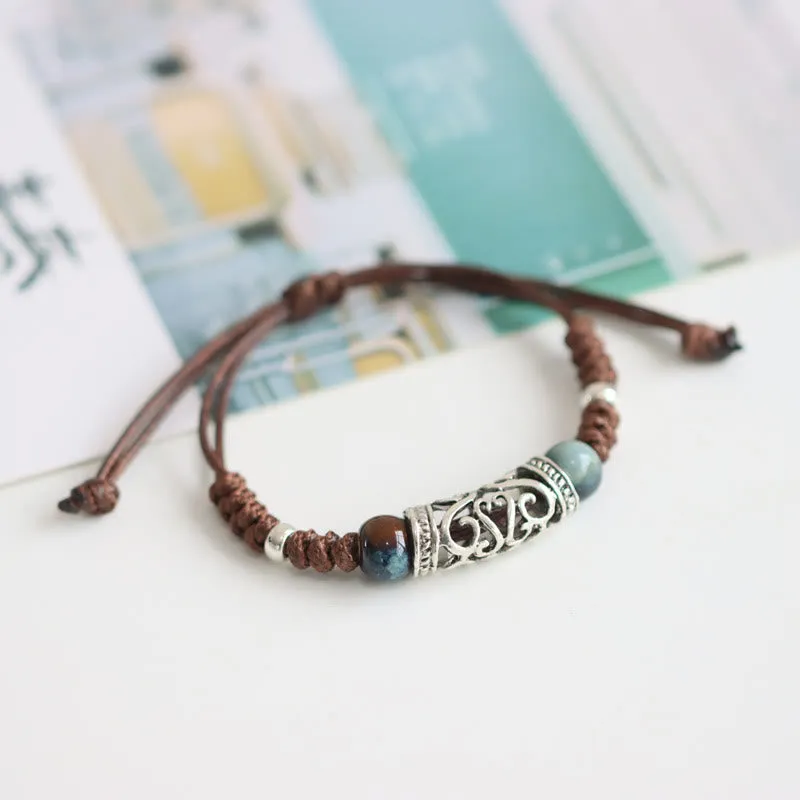 Luck Muse Tibetan Ceramic Bead Wealth String Bracelet - Image 5