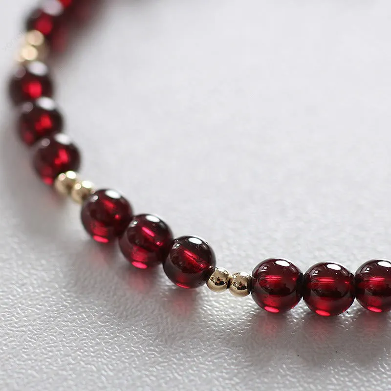 Luck Muse 14K Gold Garnet Calming Bracelet - Image 5
