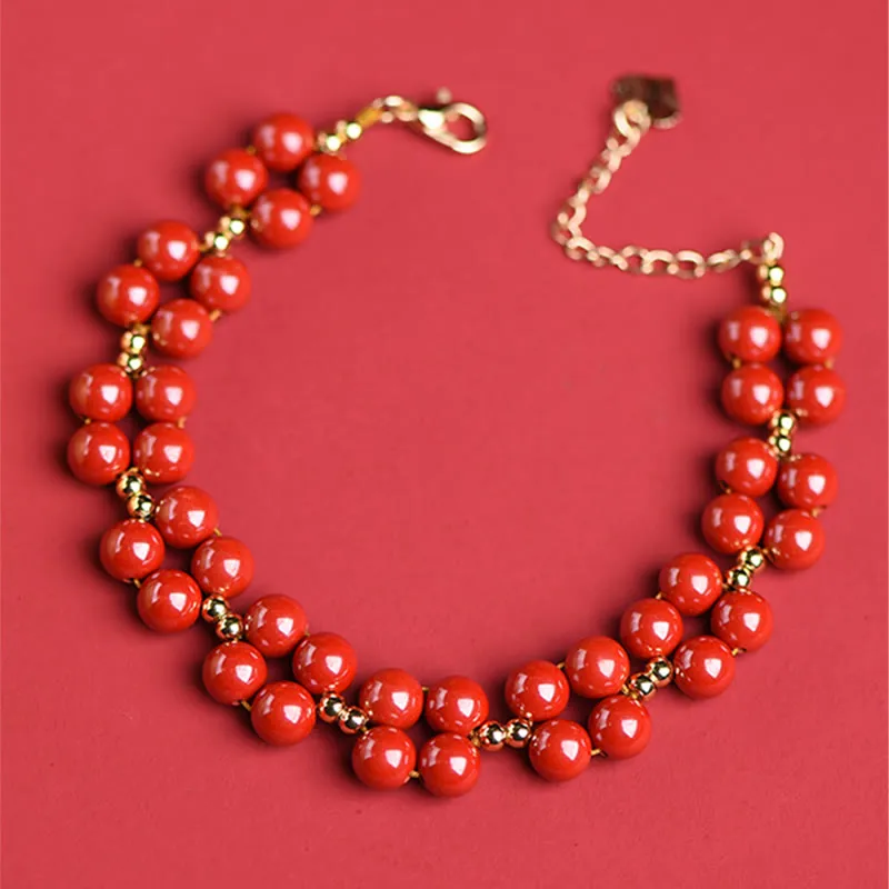 Blessed Luck Muse Cinnabar Beaded Bracelet - Image 8