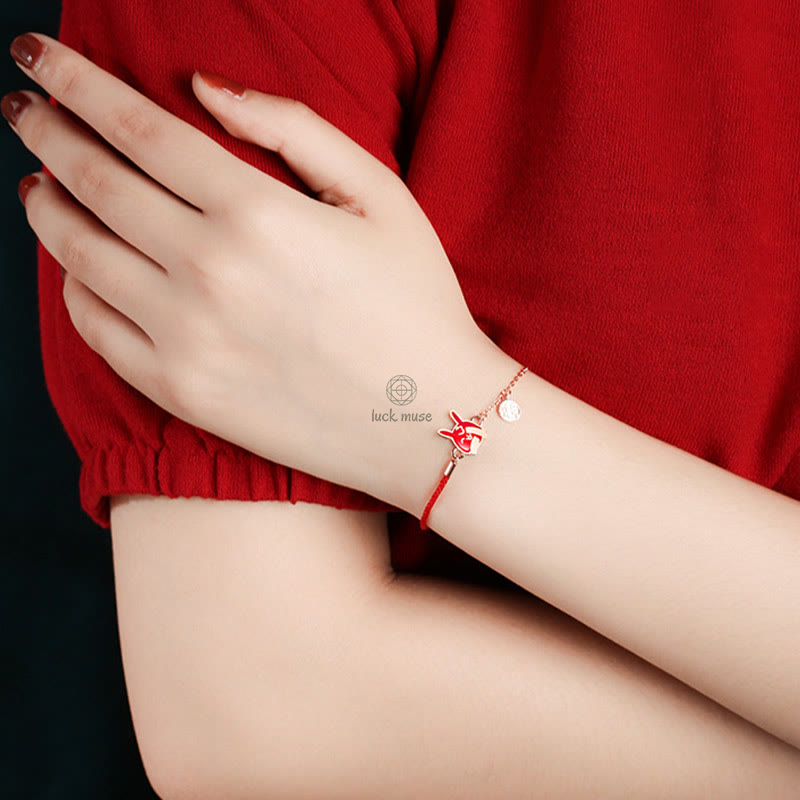 Luck Muse 925 Sterling Silver Color-Changing Chinese Zodiac Lucky Protection Red String Bracelet - Image 18