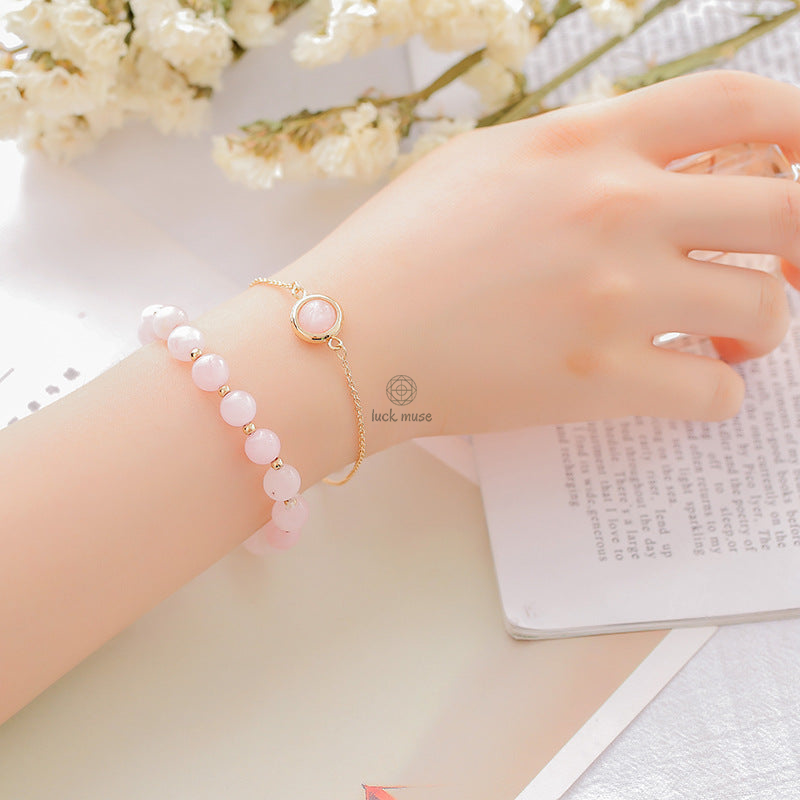 Sun Stone and Strawberry Quartz Crystal Bracelet for Positivity - Image 11