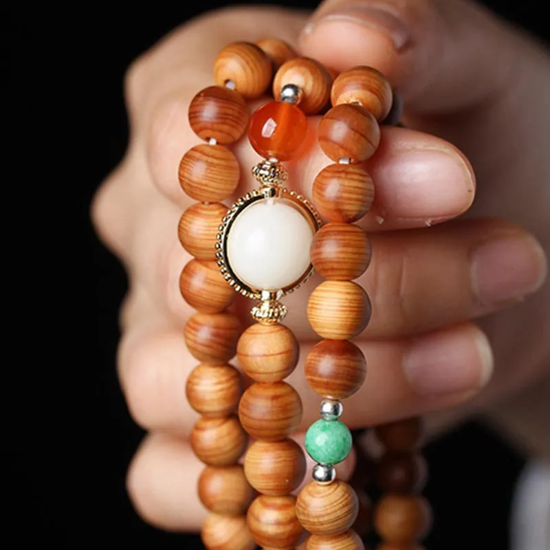 Rosewood Tibetan Mala Healing Necklace Bracelet by Luck Muse Shop - Image 4