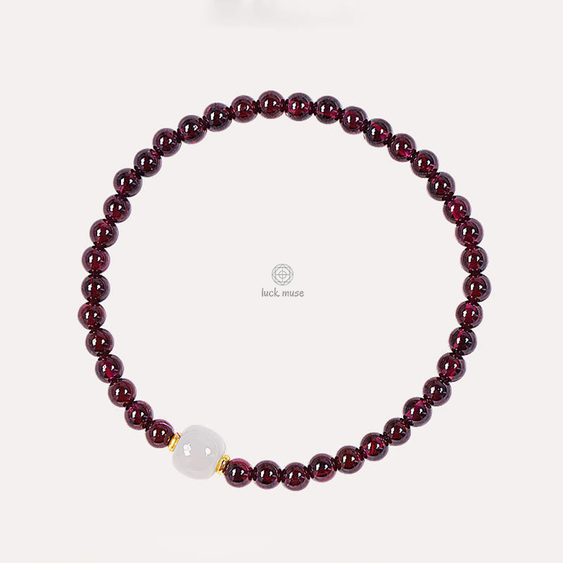 Luck Muse Garnet Jade Bead Purification Bracelet - Image 9