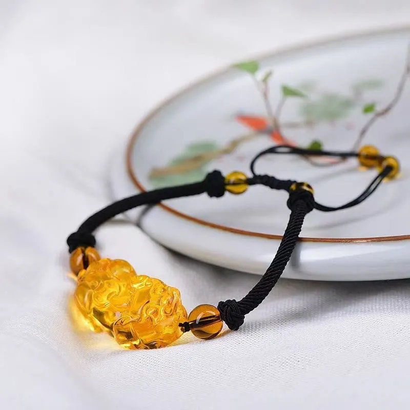 Natural Obsidian Amethyst Citrine PiXiu Wealth Bracelet - Image 16