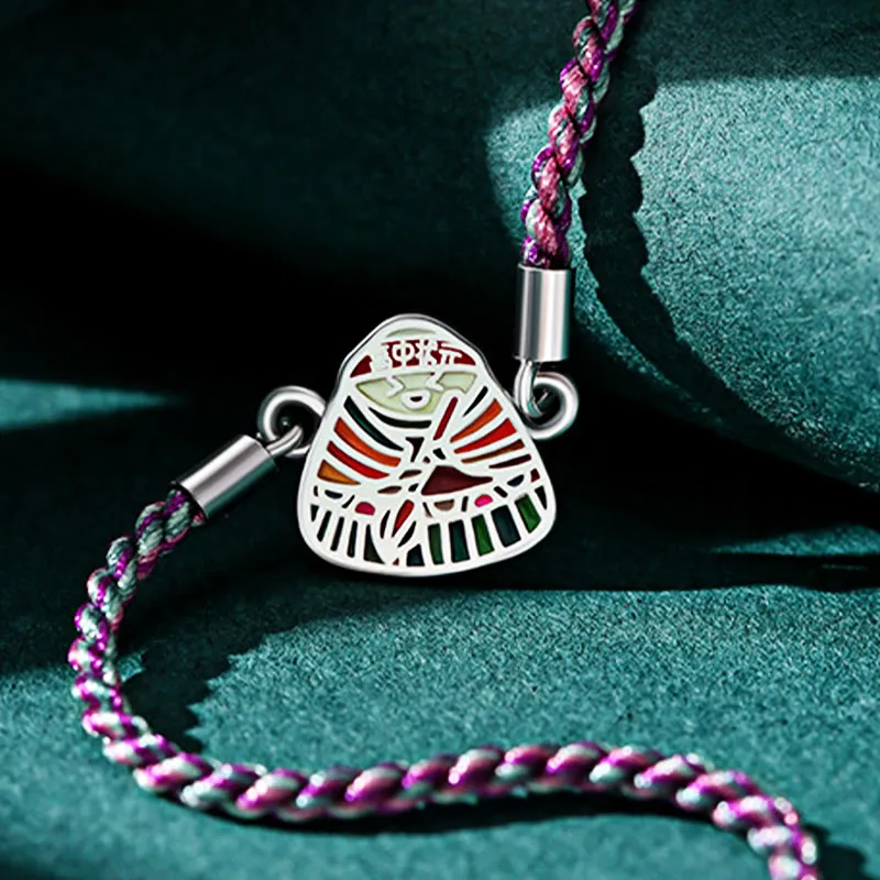 Luck Muse 925 Sterling Silver Multicolored Handcrafted Bracelet with Zongzi Pattern for Good Luck - Image 11