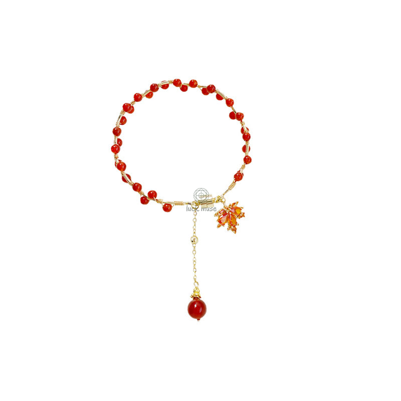Luck Muse Red Maple Leaf Lucky Charm Bracelet - Image 16