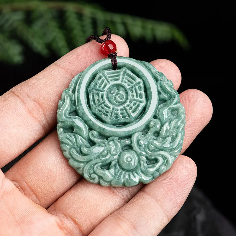 Dragon Jade Yin Yang Balance Necklace with String Pendant - Image 4