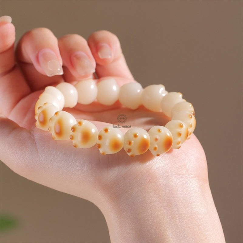 Cute Cat Paw Bodhi Seed Peace Bracelet with Luck Muse Accents - Image 13
