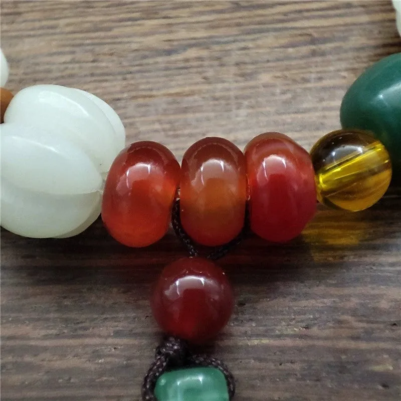 Luck Muse Natural White Jade Agate Bodhi Harmony Bracelet - Image 5