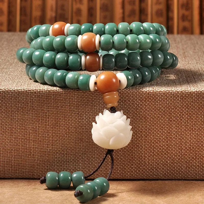Luck Muse Lotus Cyan Jade Success Bracelet