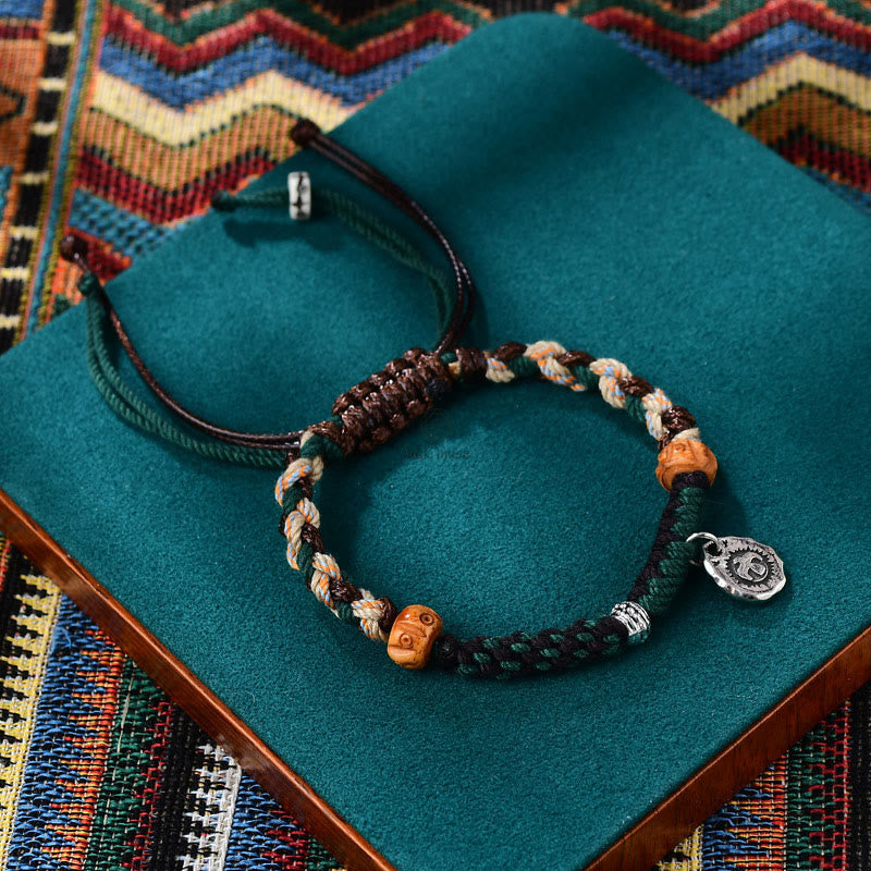 Tibetan Dzi Bead Agate and Yak Bone Wealth Bracelet - Image 12