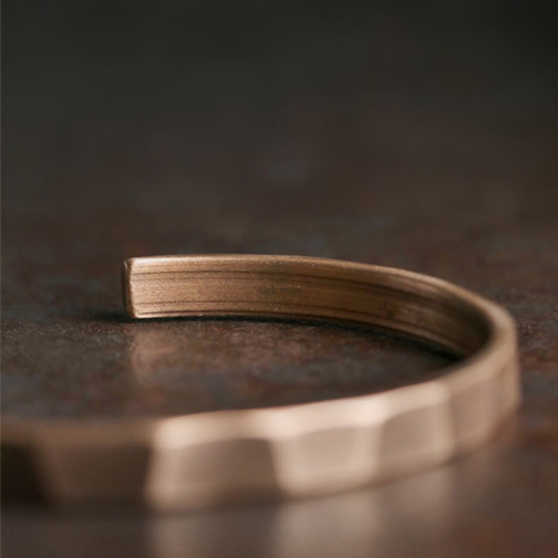 Vintage Rustic Copper Cuff Bracelet with Adjustable Wealth Design - Image 10
