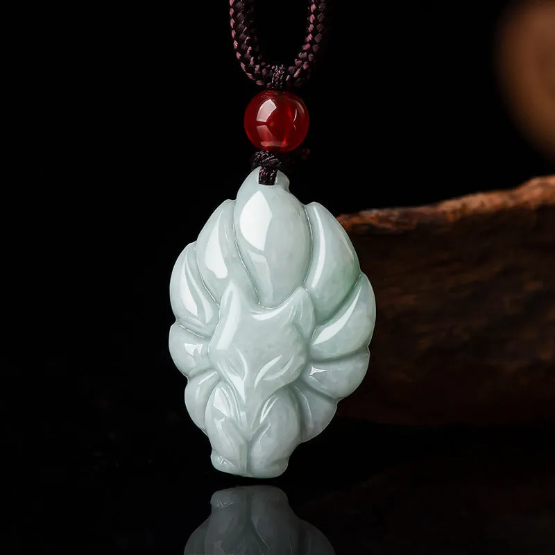 Natural Jade Nine-Tailed Fox Luck & Prosperity Necklace Pendant from Luck Muse Shop - Image 5