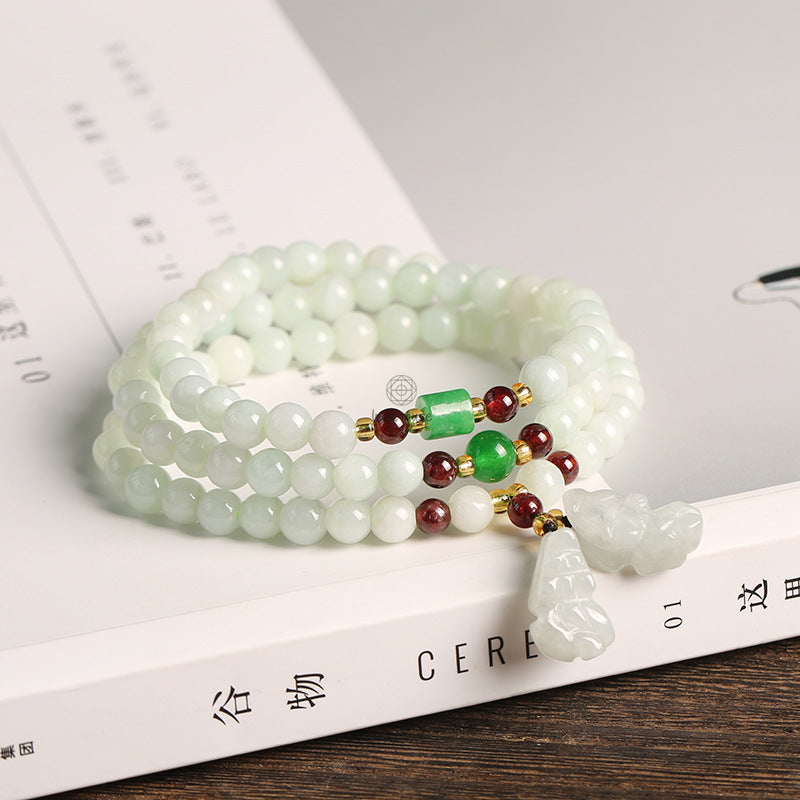 Naturally Abundant Pixiu Jade Buddha Bracelet - Image 3