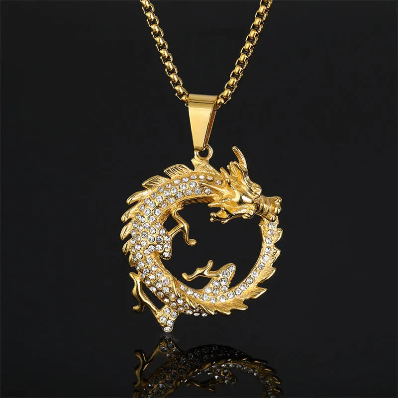Chinese Zodiac Dragon Success Pendant Necklace Crafted with Luck Muse