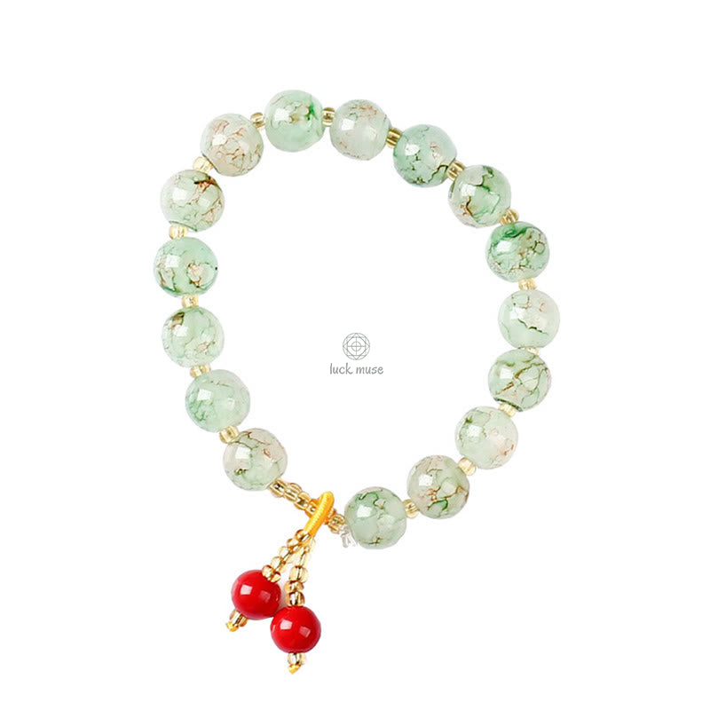 Blessing Harmony Liuli Glass Bead Buddha Bracelet - Image 3