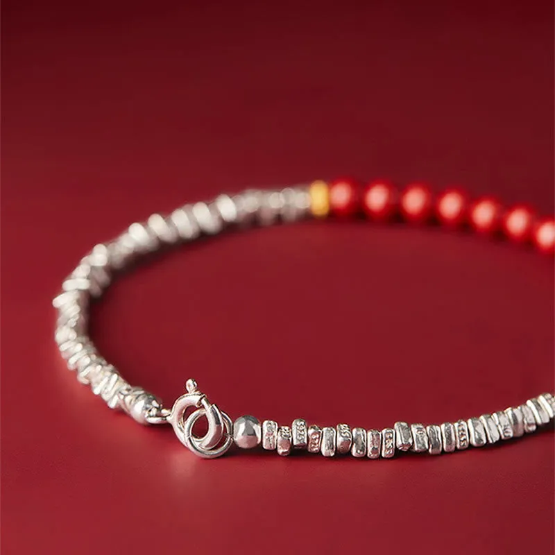 Luck Muse 925 Sterling Silver Cinnabar Fu Character Blessing Bracelet -> Sterling Silver Cinnabar Fu Character Blessing Bracelet - Luck Muse Collection - Image 7