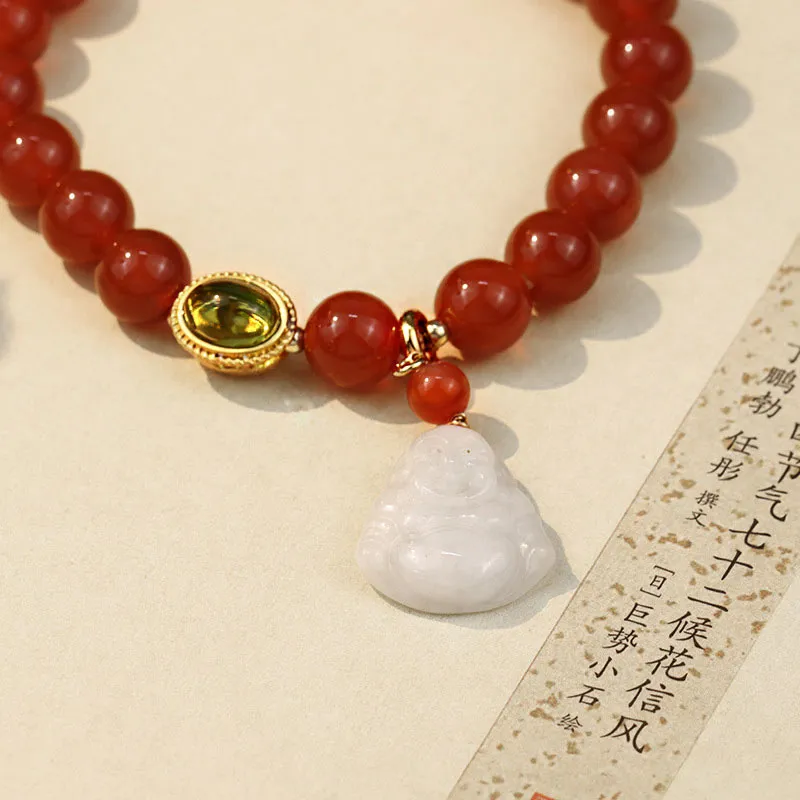 Red Agate Buddha Success Bracelet by Luck Muse Shop - Image 3
