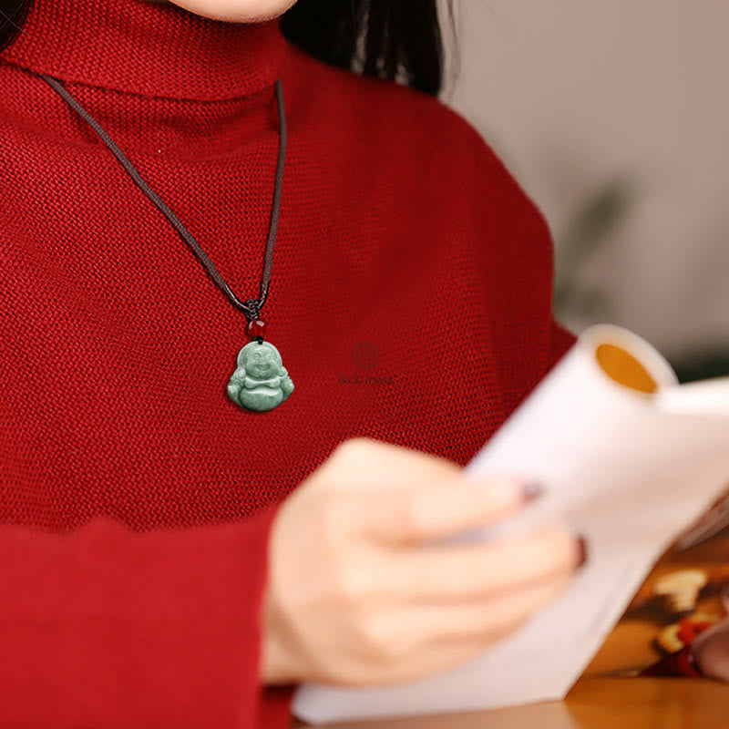 Green Jade Laughing Buddha Luck & Abundance Necklace Pendant by Luck Muse Shop - Image 6