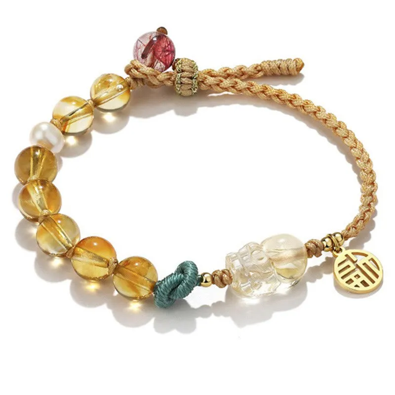 Citrine PiXiu Prosperity String Bracelet - Image 4