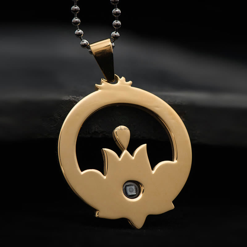 Luck Muse Lotus Titanium Steel Shurangama Mantra Necklace Pendant with Enlightenment Projection - Image 4