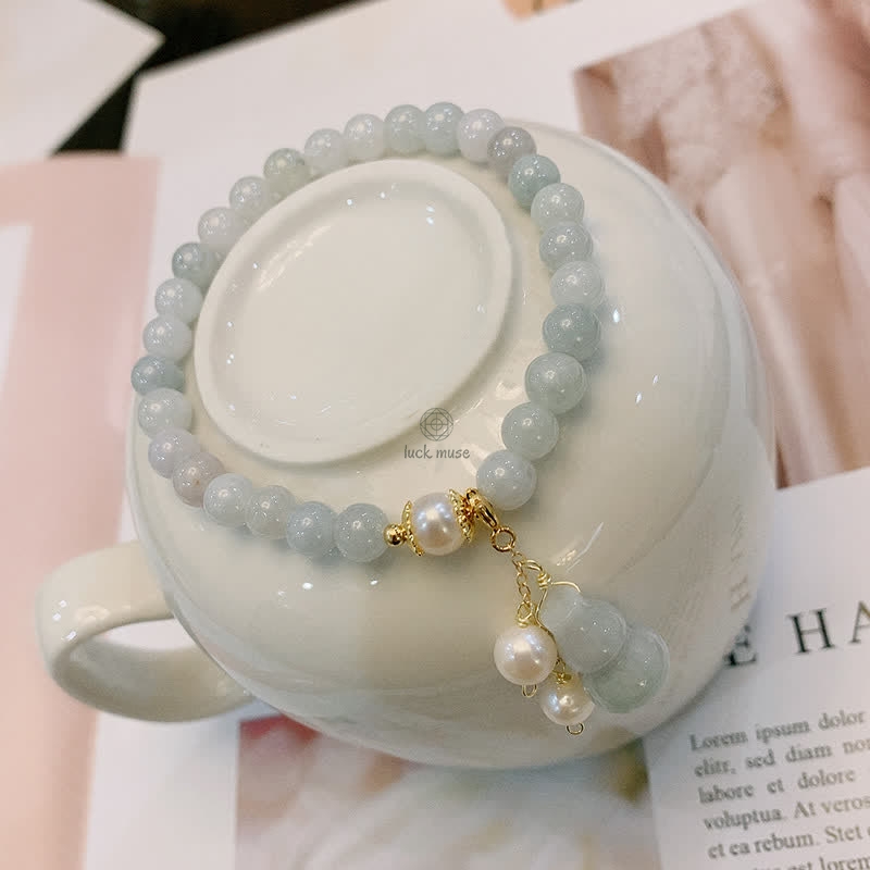 Natural Jade Pearl Gourd Prosperity Luck Bracelet by Luck Muse Shop - Image 6