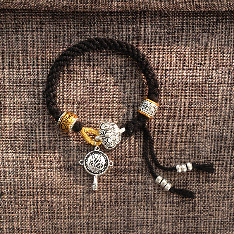 Tibetan Om Mani Padme Hum Fortune Braided Bracelet crafted with Luck Muse - Image 6