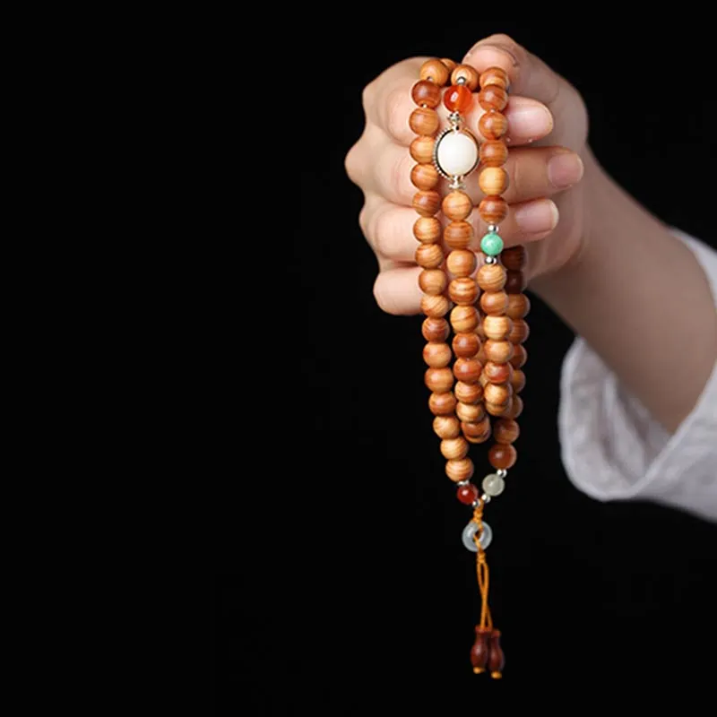 Rosewood Tibetan Mala Healing Necklace Bracelet by Luck Muse Shop - Image 3