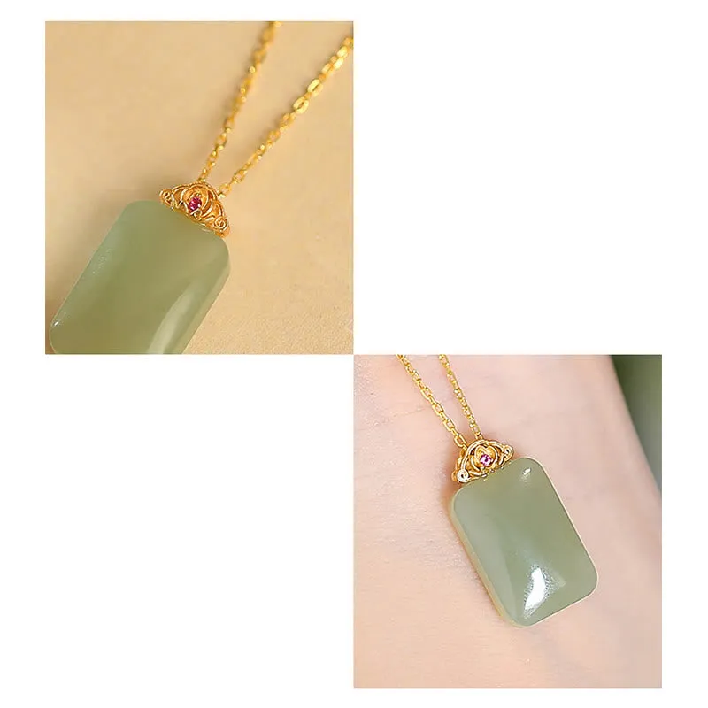 Luck Muse 925 Sterling Silver Hetian and Cyan Jade Luck Laughing Buddha Butterfly Necklace Pendant - Image 46