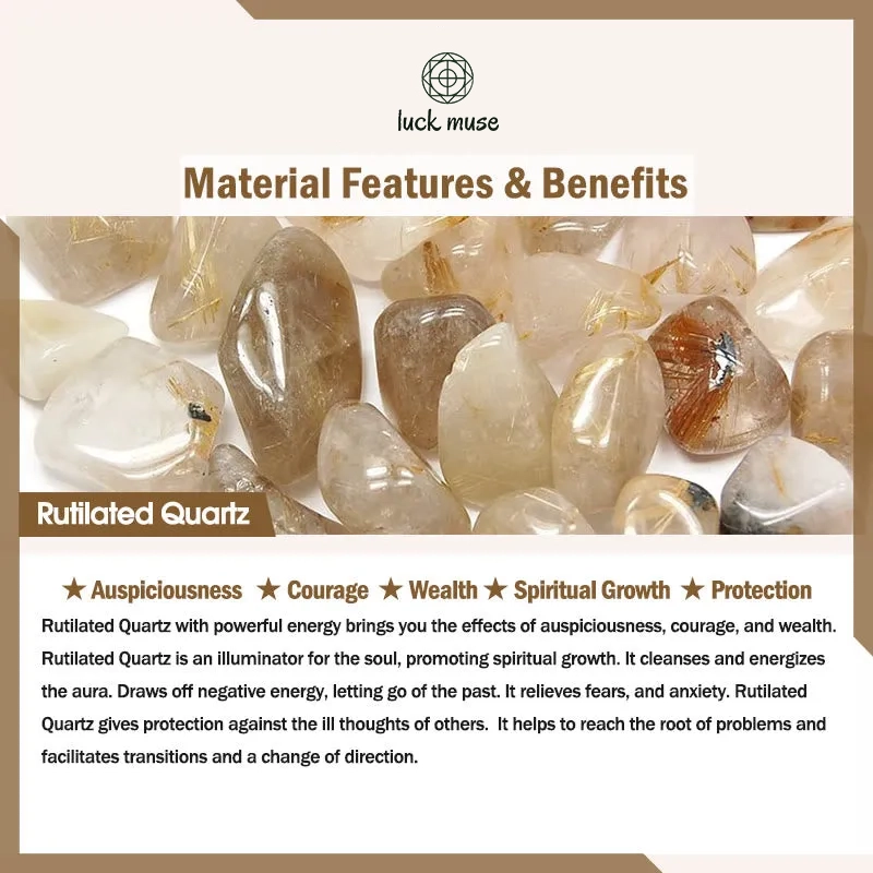 Multicolored Rutilated Quartz Citrine Wealth Protection Bracelet - Image 5