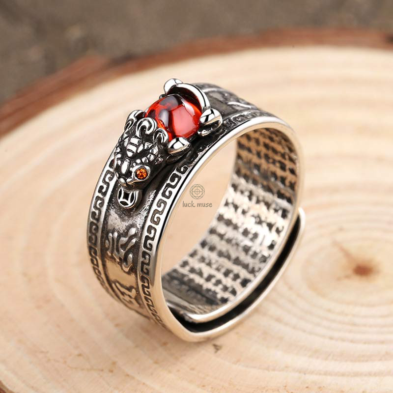 Red Agate PiXiu Wealth Ring from Luck Muse Shop - Image 5