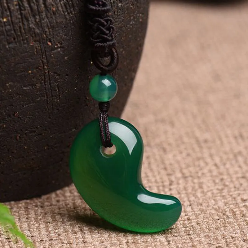 Red and Green Agate Moon Pattern Necklace for Confidence and Calm - Image 8