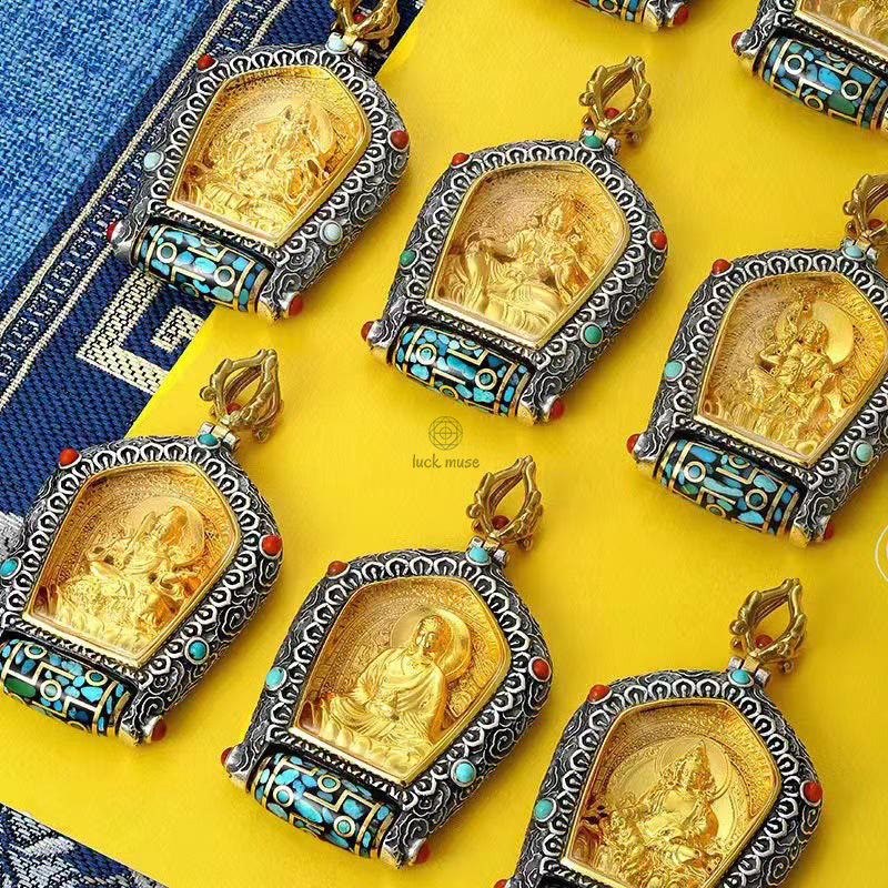 Chinese Zodiac Natal Buddha Thangka Prosperity Rotatable Dzi Bead Necklace Pendant from Luck Muse Shop - Image 3