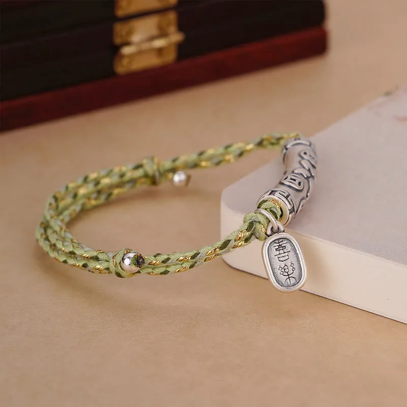 Luck Muse 999 Sterling Silver Fu Character Copper Coin Fortune Bracelet - Image 2