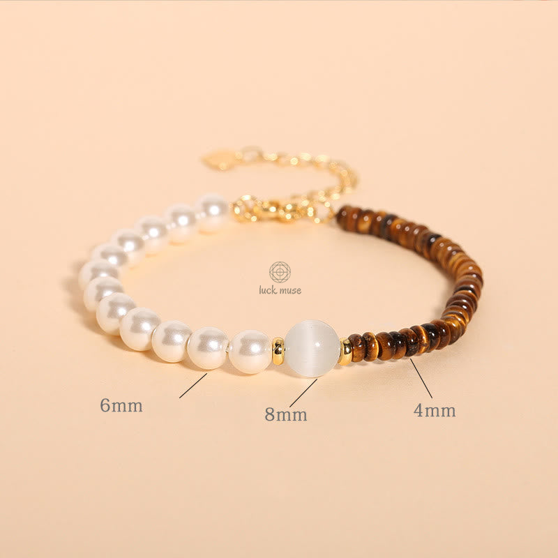 Natural Green Strawberry Quartz Tiger Eye Sodalite White Jade Pearl Gratitude Bracelet - Image 7