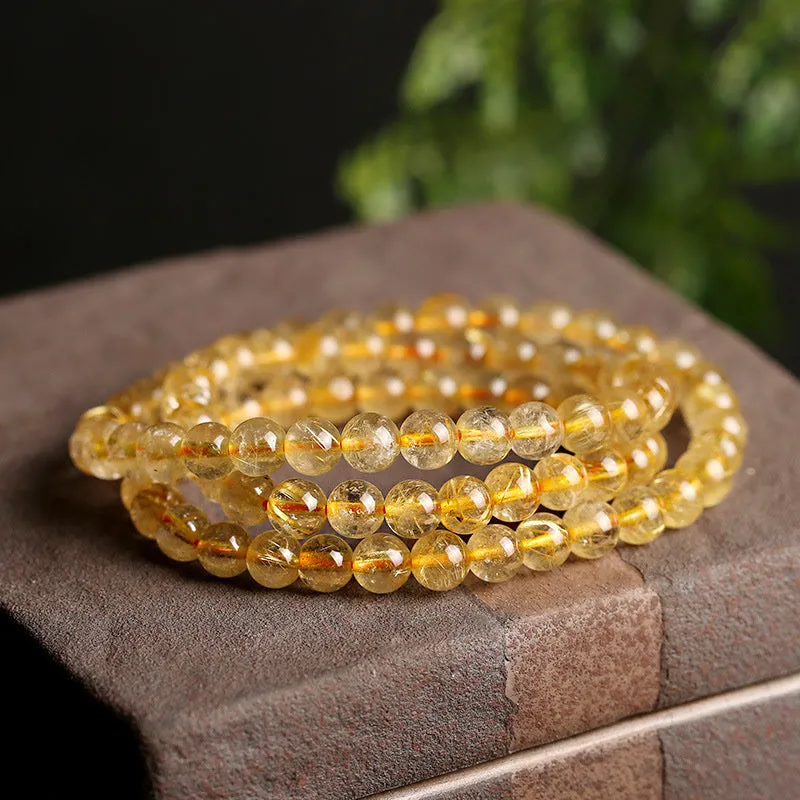 Natural Citrine Prosperity Protection Bracelet with Luck Muse Energy - Image 4