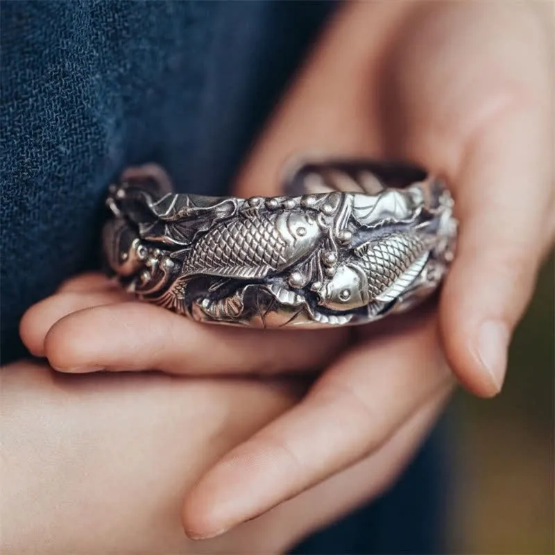 Koi Fish Lotus Luck Wealth Bracelet - Luck Muse Jewelry