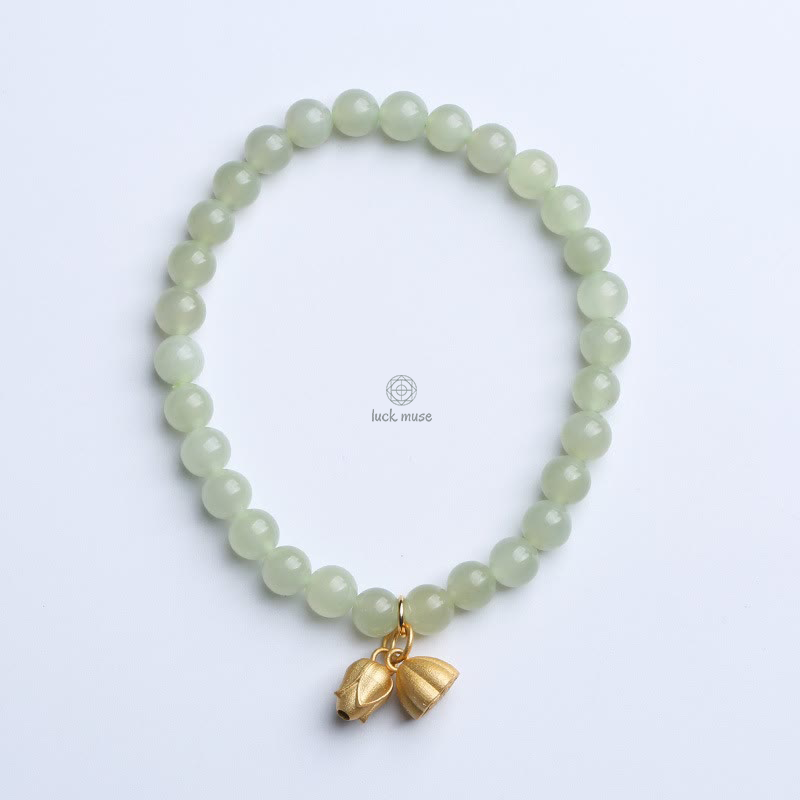 Gold-Plated Natural Hetian Jade Bracelet with Buddha Elements - Image 21