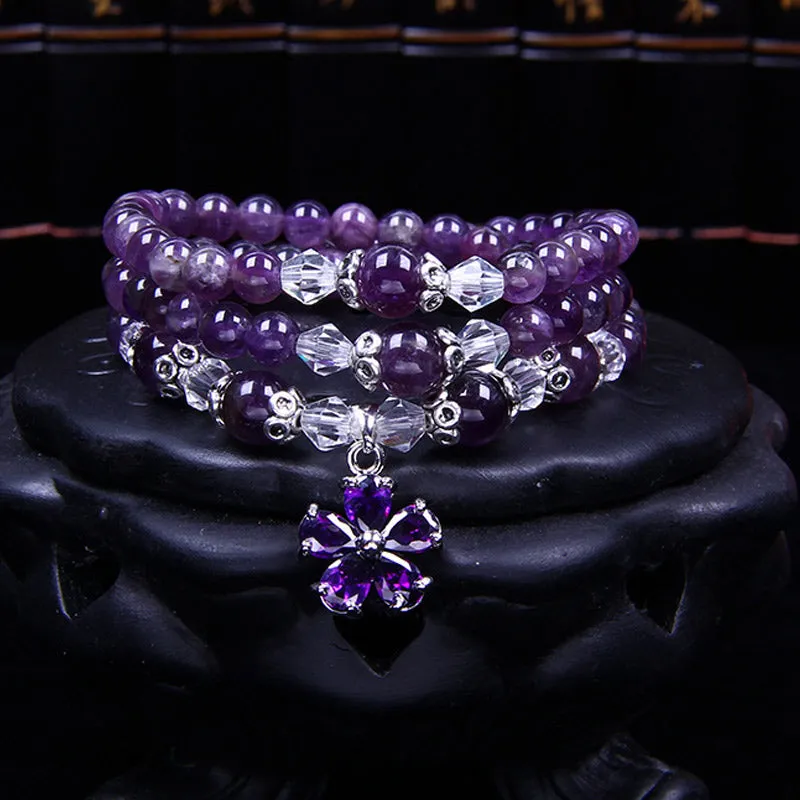 Tibetan Amethyst Blessing Bracelet by Luck Muse Shop