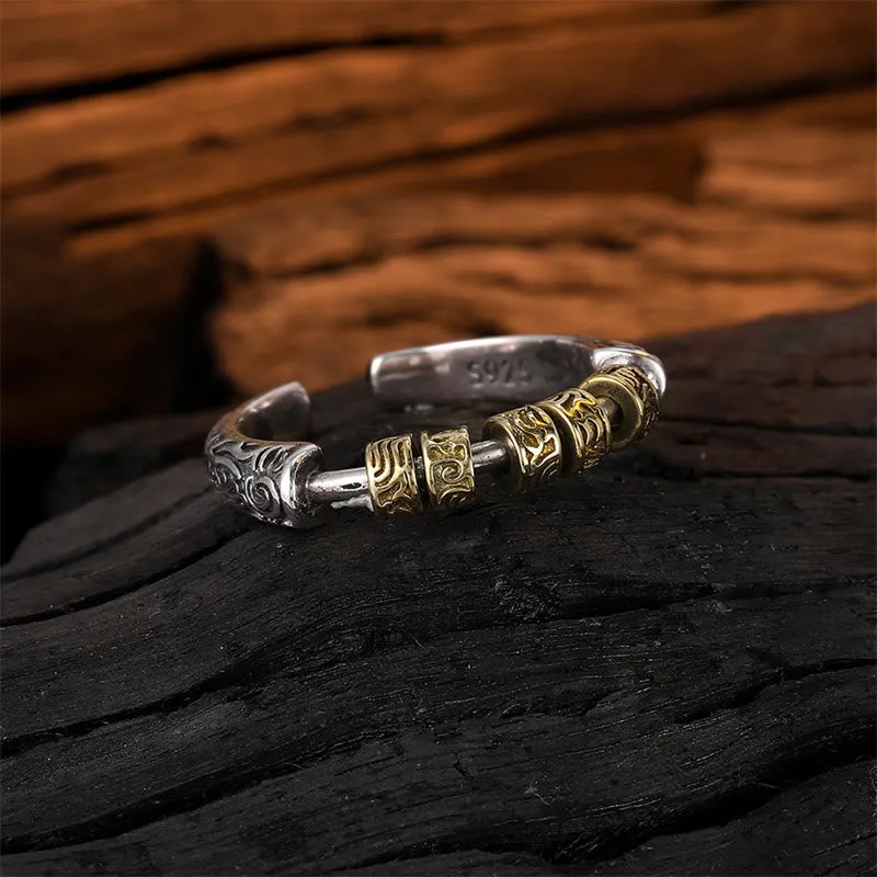 Luck Muse 925 Sterling Silver Tang Dynasty Floral Luck Energy Ring - Image 4
