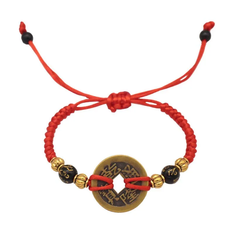 Copper Coin Fortune Red String Bracelet - Image 10