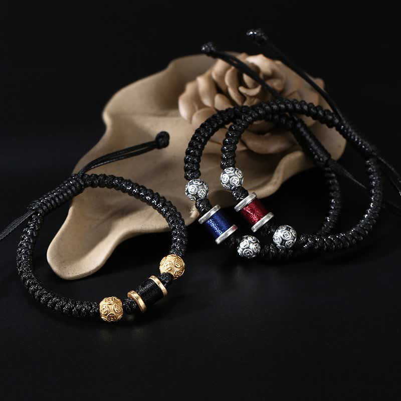 Copper Coin Bead Balance Braided Bracelet