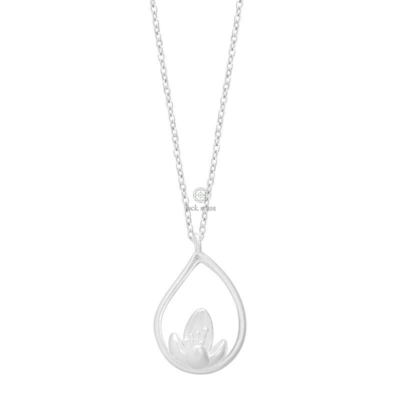 Buddha Lotus Flower 925 Sterling Silver Necklace Pendant for Enlightenment - Image 8