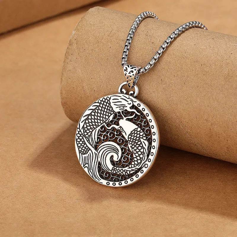 Tibetan Copper Koi Fish Healing Necklace with Luck Muse - Image 7
