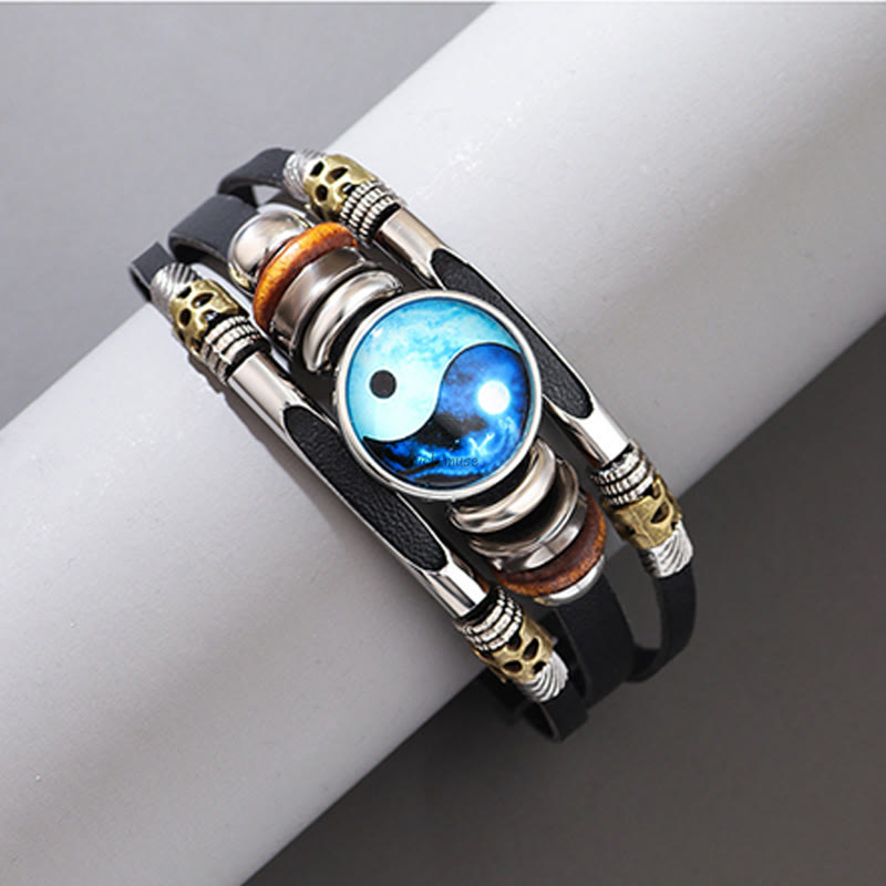 Yin Yang Leather Balance Bracelet with Luck Muse - Image 4