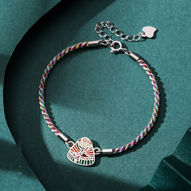 Luck Muse 925 Sterling Silver Multicolored Handcrafted Bracelet with Zongzi Pattern for Good Luck - Image 9