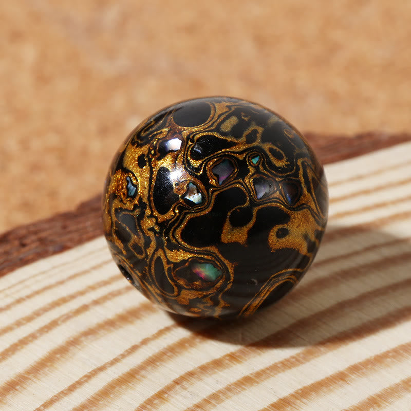 Natural Multicolored Lacquer Beads Luck Muse Calming Bracelet - Image 12