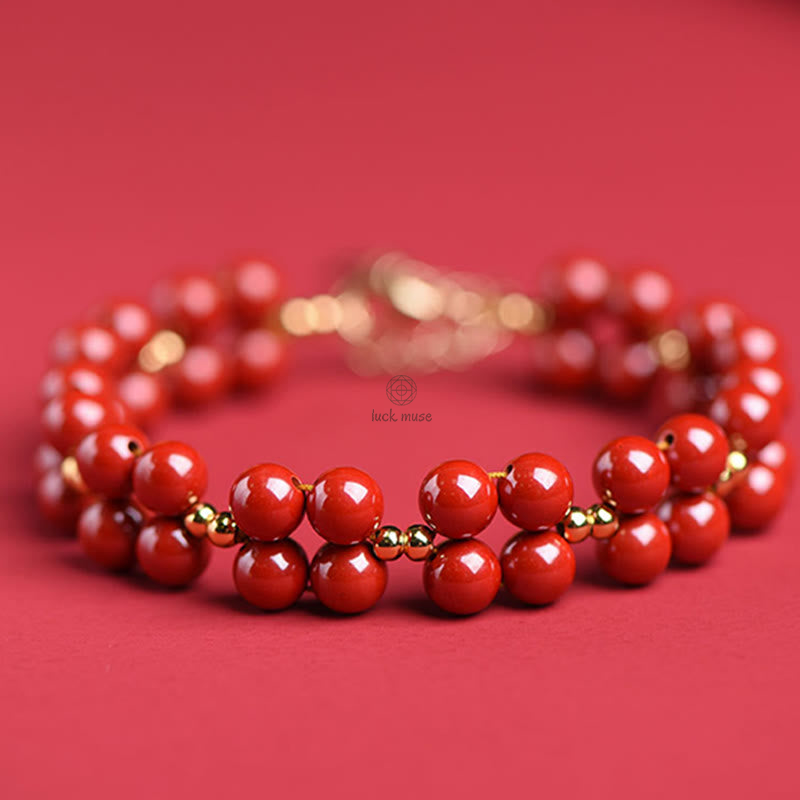 Blessed Luck Muse Cinnabar Beaded Bracelet - Image 12